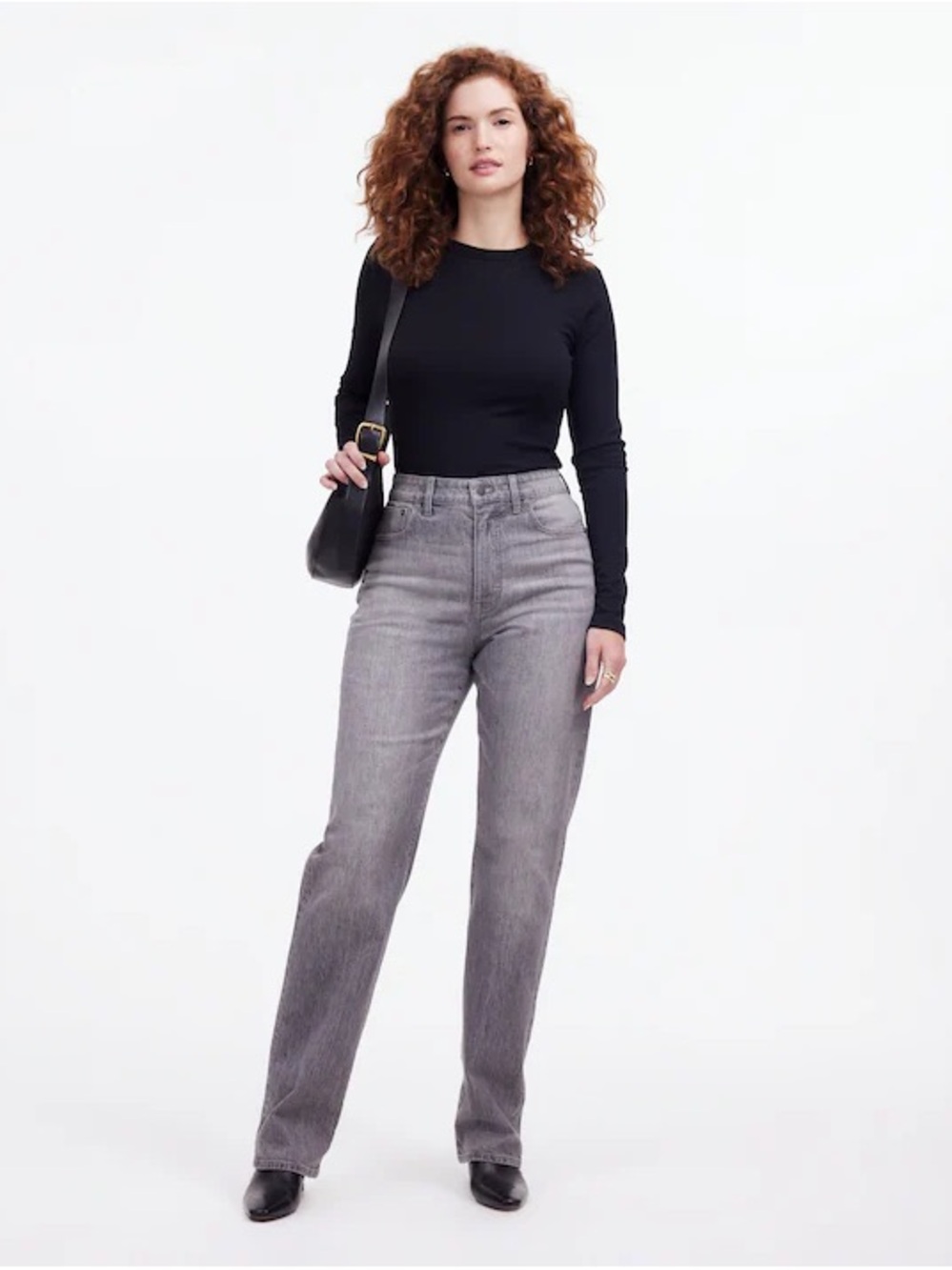 The Curvy '90s Straight Jean- Gray Hallandale Wash- Comfort stretch